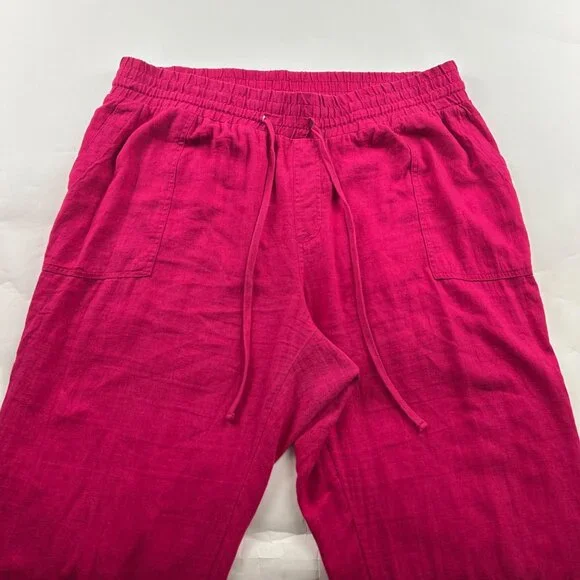 A New Day Hot Pink Linen Blend Jogger Pant XXL - Picture 2 of 7